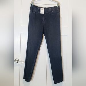 Talbots Vintage New Stretch High Waisted Straight Leg Jeans Size 14 Darkwash